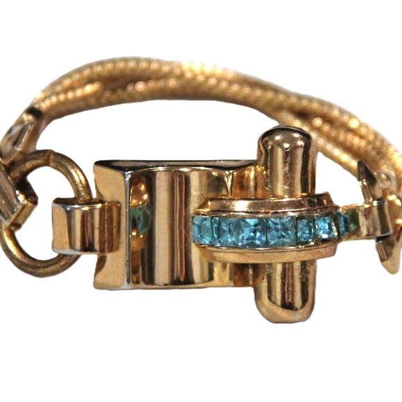 VINTAGE CORO PEGASUS ART DECO STYLE BRACELET - Picture 1 of 4